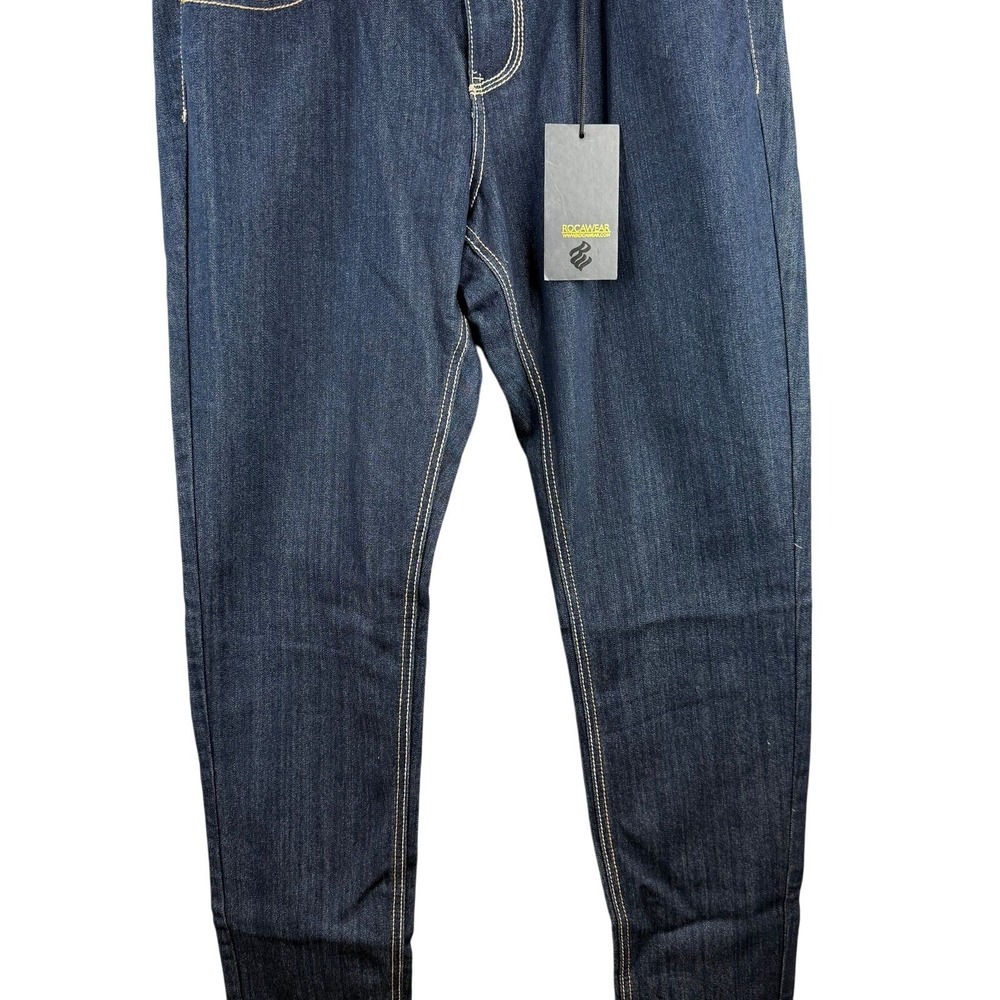 Rocawear Mens jeans 15 Gold Embroidered Straight Denim Jeans NEW street VTG y2k